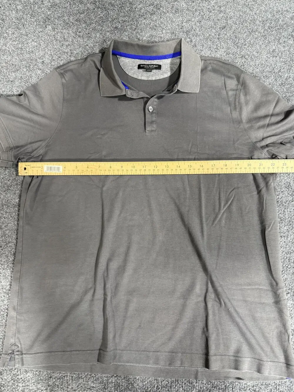 Banana Republic Luxury Touch Polo Shirt Mens XL Gray Short Sleeve Casual Top